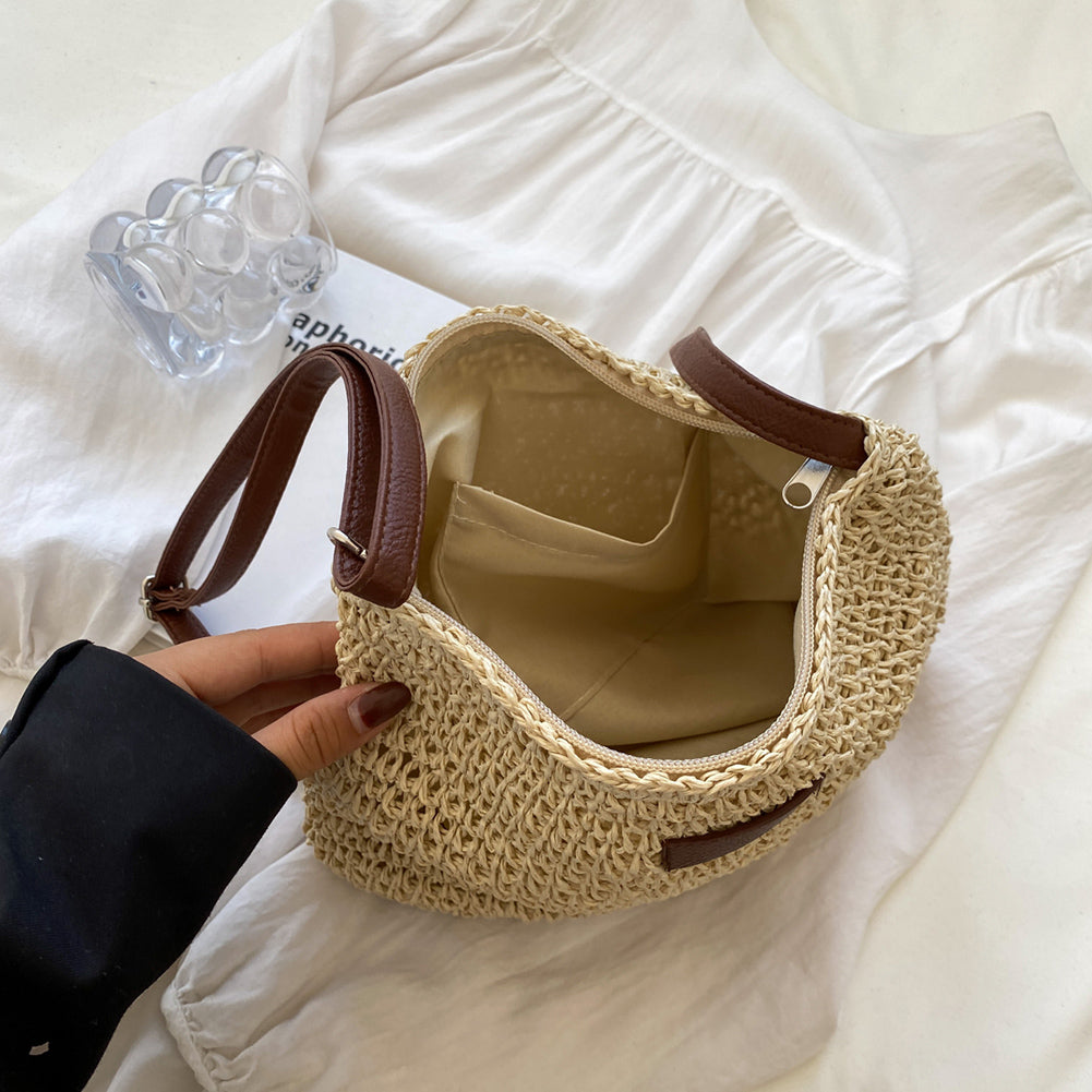 Women's Handwoven Straw Tote Bag | Beach Vacation Handbag | Woven Summer Tote