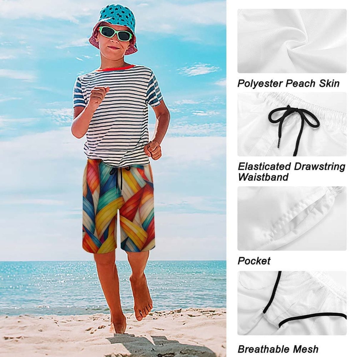 Childrens Beach Board Shorts ⚓️ Signal Flag Design 🩳