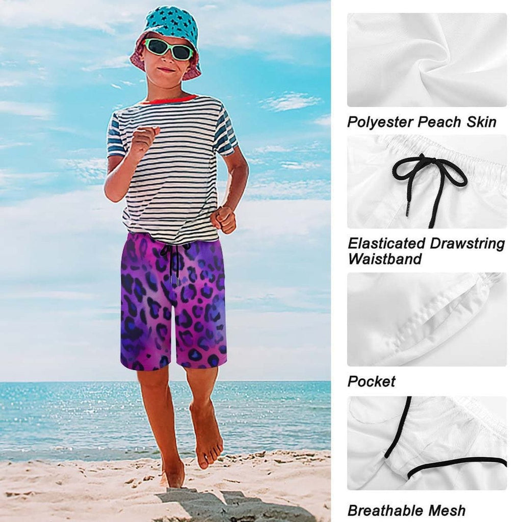 Kids Leopard Print Board Shorts