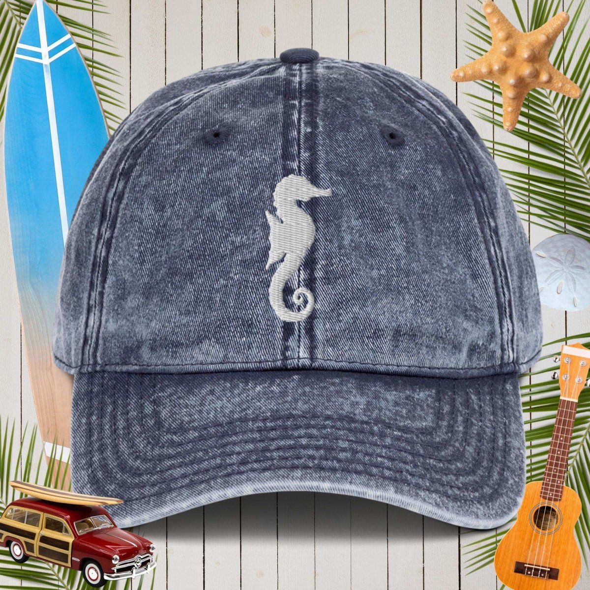 Vintage Seahorse Cotton Twill Cap 🧢