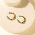 Myra Bronc Braid Hoop Earrings in Desert Turquoise