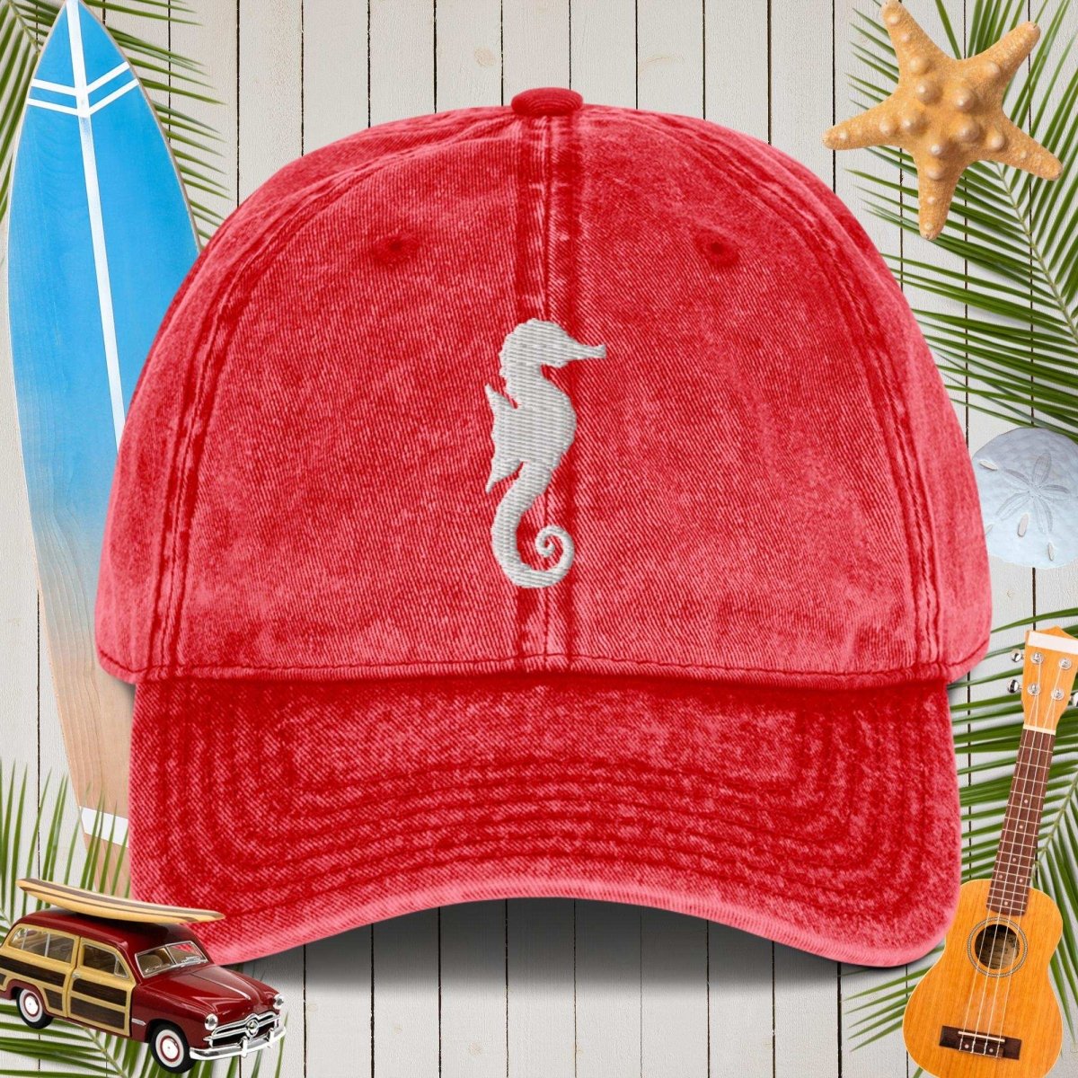 Vintage Seahorse Cotton Twill Cap 🧢