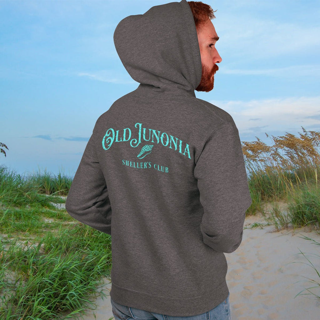 Shelling Clothes | Zip Hoodie Sweatshirt, 'Old Junonia Sheller's Club'