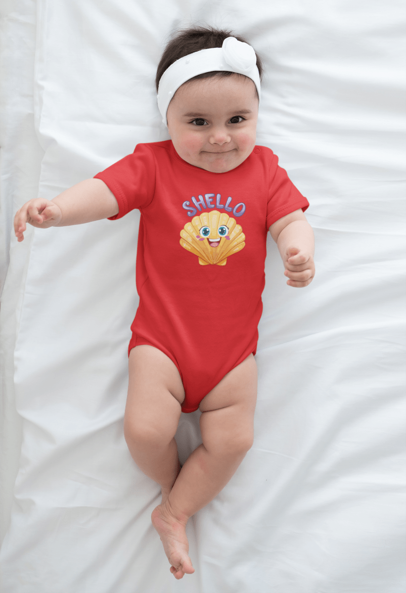 Cute Baby Bodysuit Shell Design