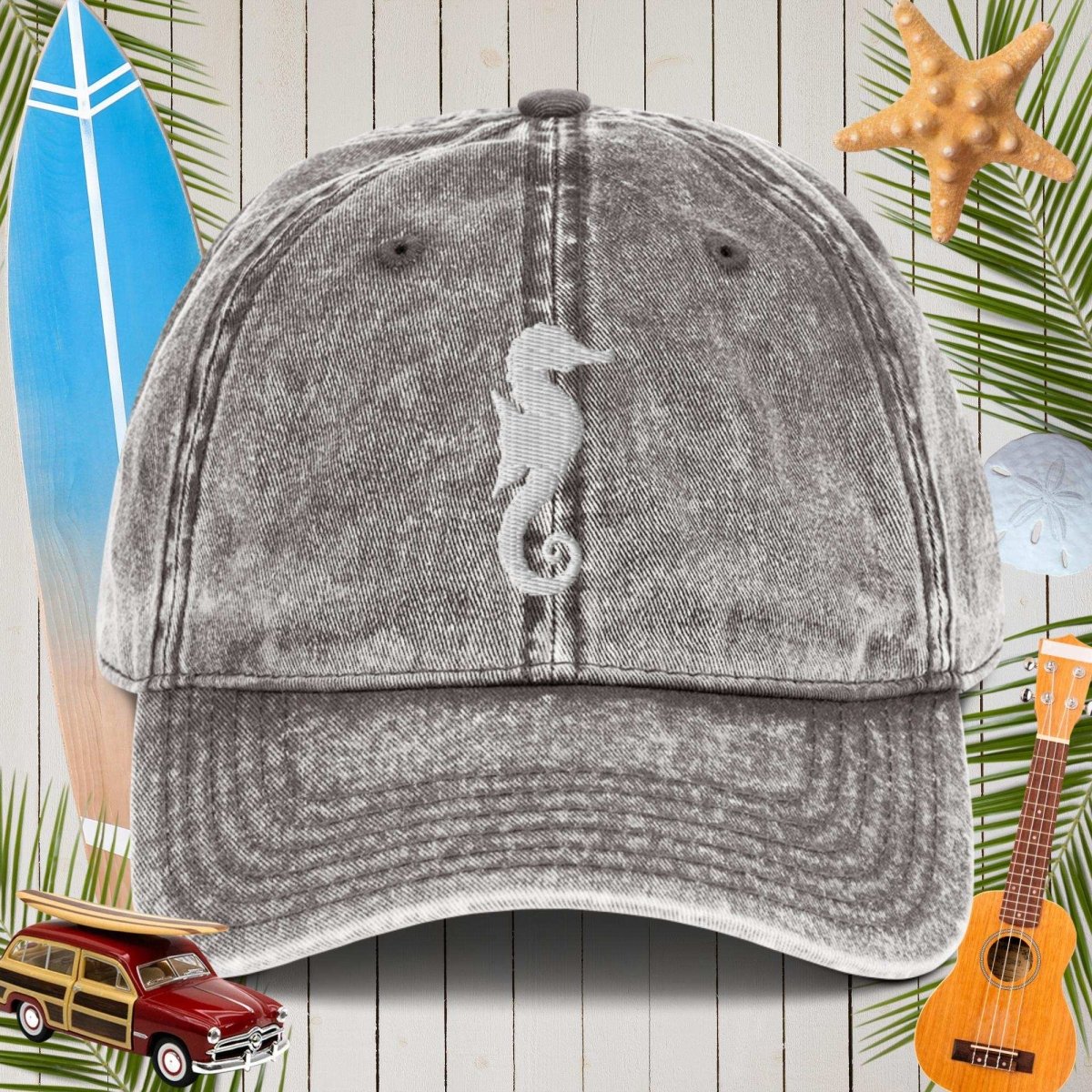 Vintage Seahorse Cotton Twill Cap 🧢